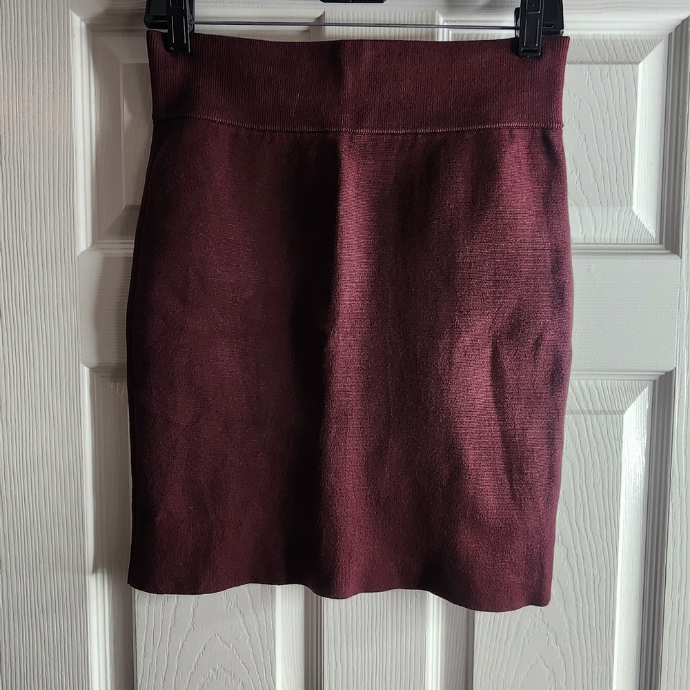 Express Deep Burgundy Mini Skirt